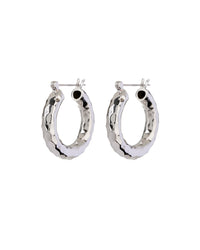 Hammered Baby Amalfi Hoops- Silver