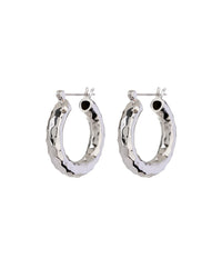 Hammered Baby Amalfi Hoops- Silver