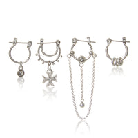Heli Hoop Huggies Set - Silver View 1