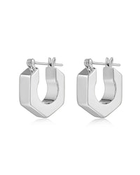 Hex Bolt Huggies- Silver View 1