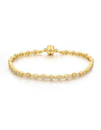 Hex Pave Disc Bracelet- Gold View 1