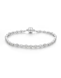 Hex Pave Disc Bracelet- Silver View 1