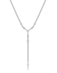 Hex Pave Disc Lariat- Silver View 1