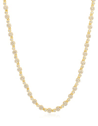 Hex Pave Disc Necklace- Gold View 1