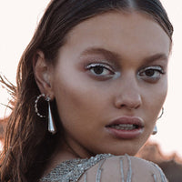 Pave Pendulum Earrings- Rose Gold View 2