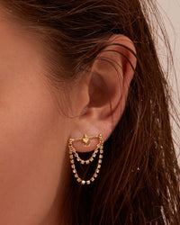 Punk Stud Diamonte Studs- Gold View 2