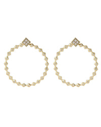 Diamond Kite Statement Hoops- Gold View 1
