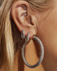Pave Amalfi Hoops- Silver View 8