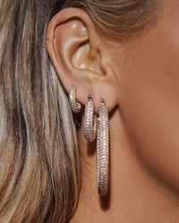 Pave Baby Amalfi Hoops- Gold View 8