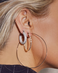 Pave Baby Amalfi Hoops- Silver View 3