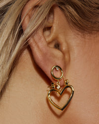 Mini Heartbreaker Hoops- Gold View 7
