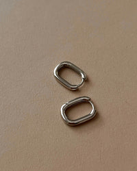 Chain Link Huggies- Silver View 2