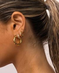 Hammered Baby Amalfi Hoops- Gold View 4