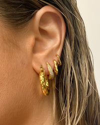 Pave Cuvee Hoops- Gold view 2