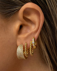 Pave Margot Hoops- Gold view 2