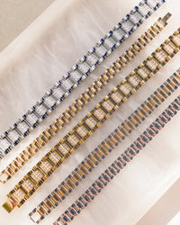 Pave Wristwatch Chain Bracelet- Silver View 6