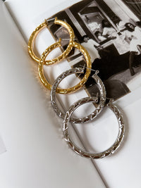 Quilted Amalfi Hoops- Silver View 4