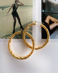 Quilted Amalfi Hoops- Gold View 3
