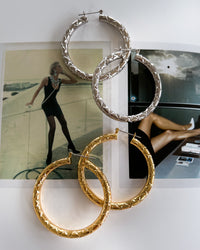 Quilted Amalfi Hoops- Silver View 2