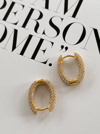 Pave Amalfi U Hoops- Gold View 5