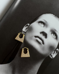 Pave Careé Huggies- Gold View 3