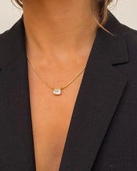Brigitte Bezel Charm Necklace- Gold View 2