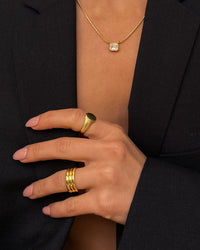 Ridged Band Ring- Gold View 6