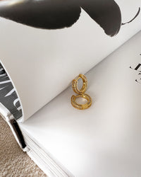 Pave Mini Coco Hinge Hoops- Silver View 5
