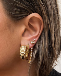 Sylvie Stone Drop Studs- Gold View 6