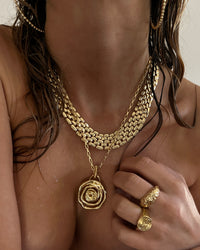 Celine Chain Link Necklace- Gold view 2