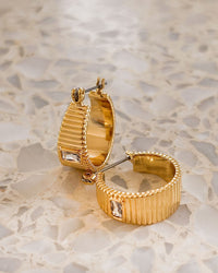 The Francois Ridged Hoops- Gold View 4