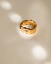 The Francois Ridged Ring- Gold View 5
