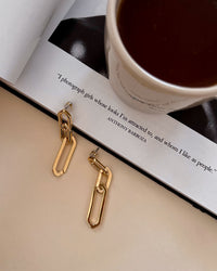 The Slash Chain Studs- Gold View 5