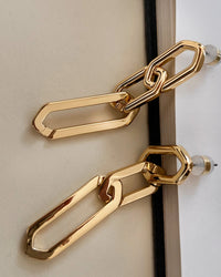 The Slash Chain Studs- Gold View 3