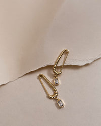 The Francois Safety Pin Earrings- Silver View 3