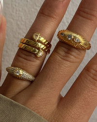 Snake Chain Wrap Ring- Gold View 3