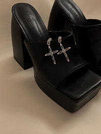 The Baguette Cross Earrings- Silver View 5