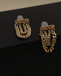 The Louis Chain Studs- Gold View 3