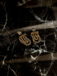 The Louis Chain Studs- Gold View 5