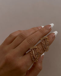 The Louis Chain Studs- Gold View 6