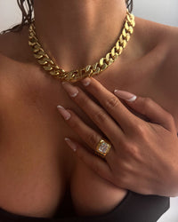 Lola Stone Statement Ring- Gold View 6
