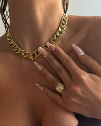 Lola Stone Statement Ring- Gold View 7