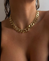 Kam Chunky Chain Necklace- Gold View 5