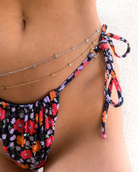 Daisy Charm Belly Chain- Silver view 2