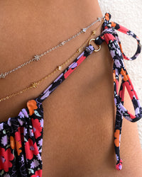 Daisy Charm Belly Chain- Silver View 6