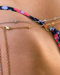 Daisy Charm Belly Chain- Silver View 3