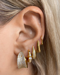 Pave Margot Hoops- Silver view 2