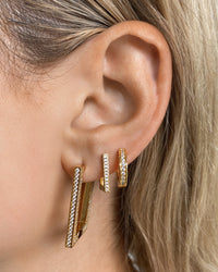Pave Boxer Hoops- Gold View 4
