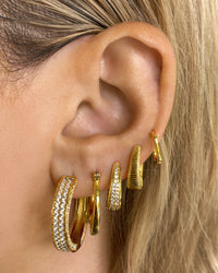 Petite Chain Link Huggies- Gold View 5