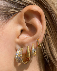 Pave Margot Hoops- Gold View 8